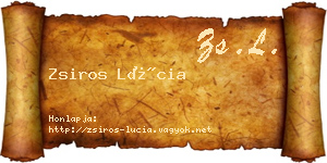Zsiros Lúcia névjegykártya